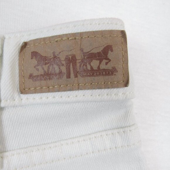 Levi's Off-White Cut Off Hem Jean Shorts Women's Size 4 - Picture 7 of 11